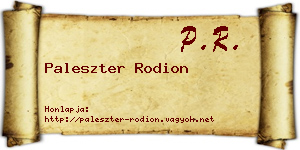 Paleszter Rodion névjegykártya